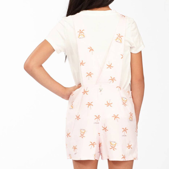 NWT Billabong Kidโs Running Wild Overalls Bib in Soft Pink (size L/12) - Picture 4 of 8